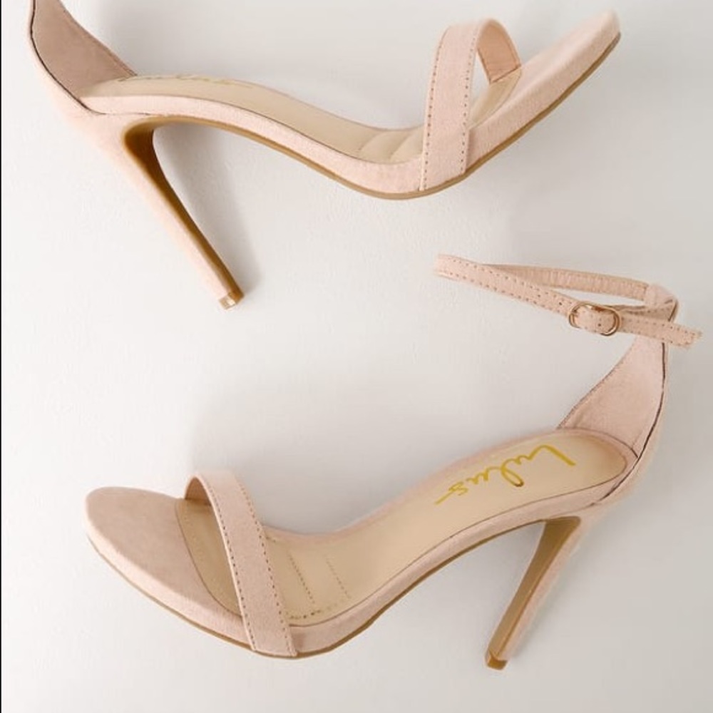 Lulus Nude Ankle Strap Heels